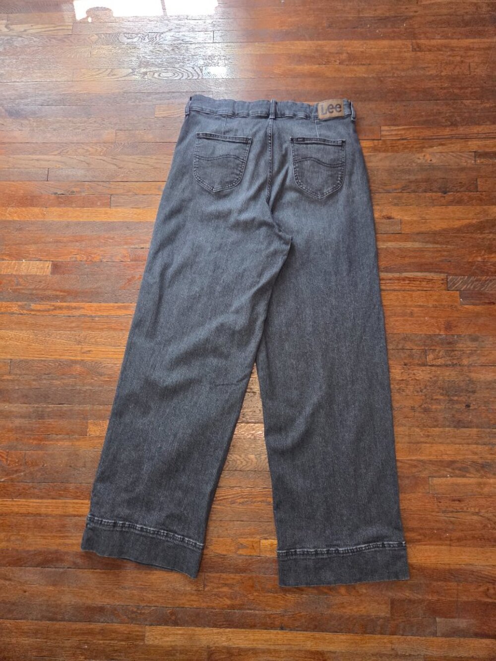 Lee High Rise Long Length Grey Wide Leg Jeans - Picture 2 of 6